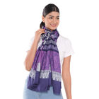 Jacquard gewebter Schal, Streifenmuster, Lila image number 2
