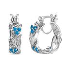 AA Neon Apatit Ohrringe 925 Silber platiniert ca. 0.76 ct
