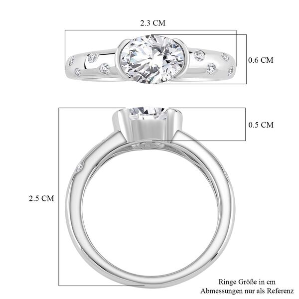 Moissanit Ring 925 Silber rhodiniert (Gr&ouml;&szlig;e 19.00) ca. 1,48 ct image number 5