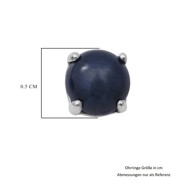Stern Saphir Solit&auml;r-Ohrstecker, 925 Silber platiniert, 3,75 ct. image number 4