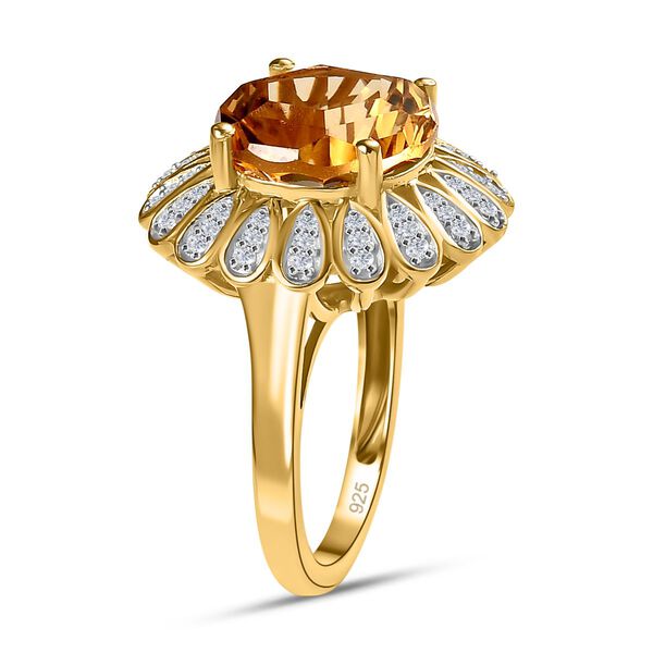Citrin und Zirkon Cocktail Ring - 6,79 ct. image number 5
