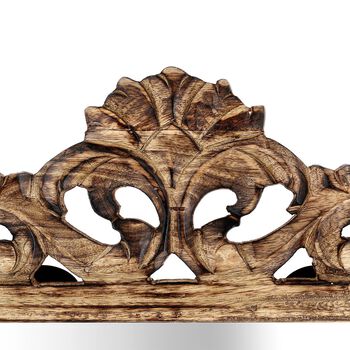 NAKKASHI Handgefertigter Wandspiegel aus Mangoholz im Vintage-Stil, 61x45 cm
