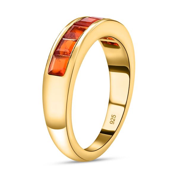 Purpurroter Feueropal-Ring, 925 Silber Gelbgold Vermeil  ca. 0,79 ct image number 5