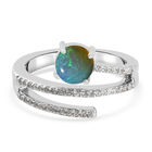 Natürlicher, äthiopischer Opal und Zirkon-Ring - 0,89 ct. image number 0