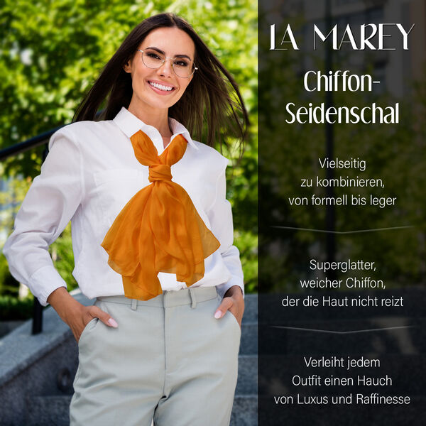 LA MAREY – Schal aus Maulbeerseide gelb image number 2