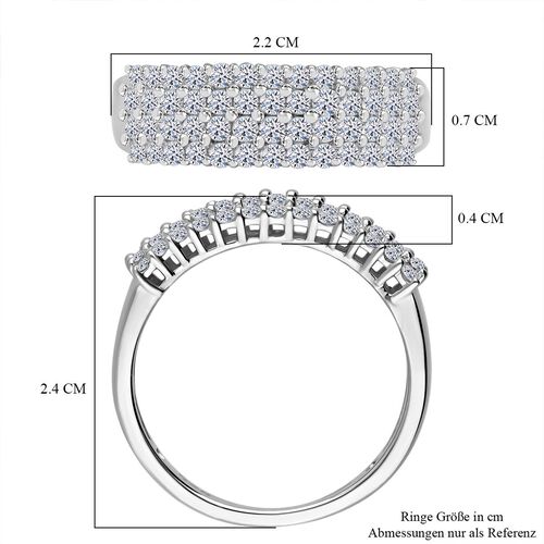 LUXURIANT DIAMOND - Lab Grown Diamant SI-GH SGL zertifiziert Ring 925 Silber rhodiniert (Größe 18.00) ca. 1.00 ct image number 5
