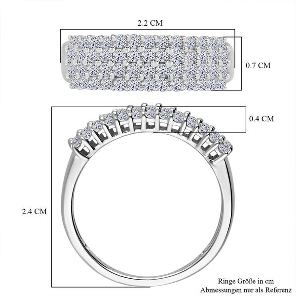 LUXURIANT DIAMOND - Lab Grown Diamant SI-GH SGL zertifiziert Ring 925 Silber rhodiniert (Größe 18.00) ca. 1.00 ct image number 5
