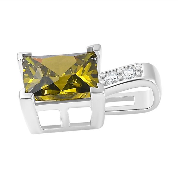 Peridot kubischer Zirkonia-Anhänger - 4,43 ct. image number 4