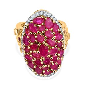 Afrikanischer Rubin, rosa Turmalin und Zirkon-Ring - 8,66 ct.