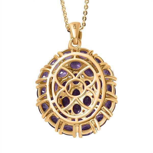 Afrikanischer Amethyst Anh&auml;nger mit Kette, 925 Silber Gelbgold Vermeil ca. 4,65 ct image number 5