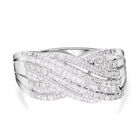 Wei&szlig;er Diamant Ring, 925 Silber platiniert, (Gr&ouml;&szlig;e 16.00) ca. 0.50 ct