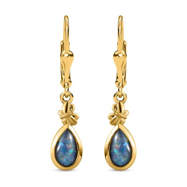 Boulder Opal Triplett Ohrringe, 925 Silber vergoldet ca. 1,27 ct image number 0