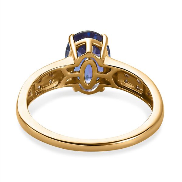 AA Tansanit und Diamant Ring in 585 Gelbgold - 2,07 ct. image number 8