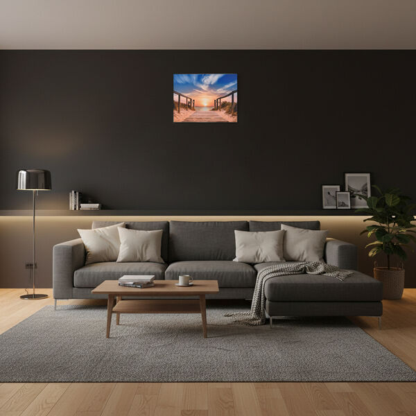 LIVMORE Sonnenuntergang Strand Motiv LED Wandbild mit integrierter Lampe 30 x 40 cm image number 2