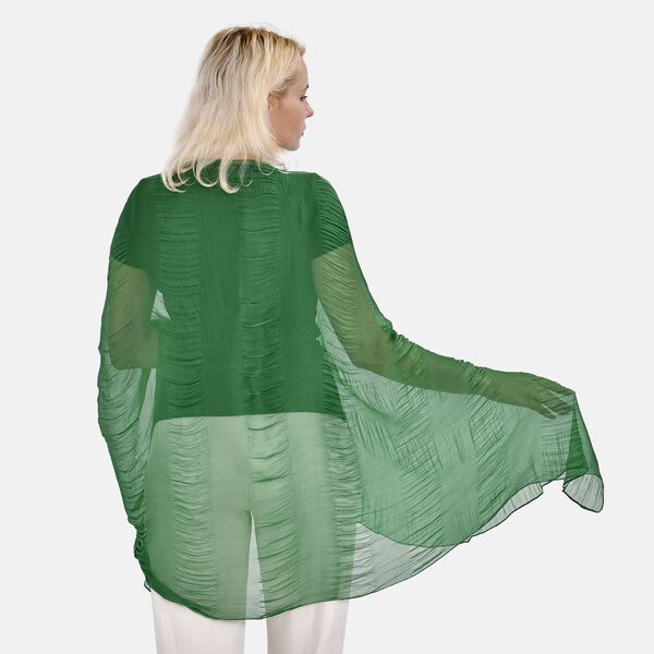 LA MAREY – 100% Maulbeer-Seidenschal Chiffon, 60x170cm, grün image number 6