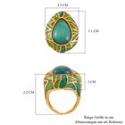 Grünes Katzenauge Ring, Reiner Edelstahl emailliert, (Größe 19.00), ca. 3.00 ct image number 5