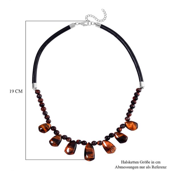 Gelbes Tigerauge, Weißer Kristall Halskette, ca. 45 cm, ca. 115.10 ct image number 5