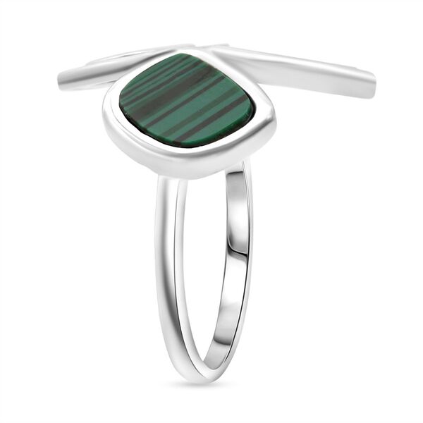 Malachit, Perlmutt und weißer Zirkonia Ring image number 4