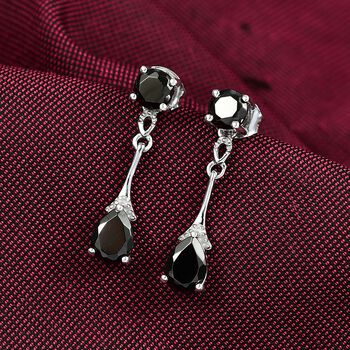 D'Joy Elite Shungit Ohrringe 925 Silber platiniert ca. 1.25 ct