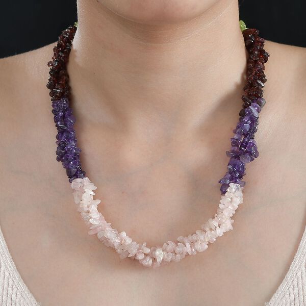 Multi-Edelstein Halskette, 50cm - 325 ct. image number 3