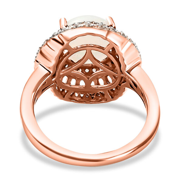 Nat&uuml;rlicher &Auml;thiopischer Opal und Brauner Zirkon Ring 925 Silber ros&eacute;vergoldet  ca. 2,17 ct image number 8