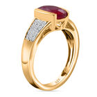 Fissure gefüllt Rubin und Zirkon Ring 925 Silber 585 Vergoldet image number 3