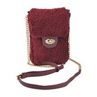 Pelz-Crossbody-Tasche mit RFID Schutz, 16x20x3.5cm, rot