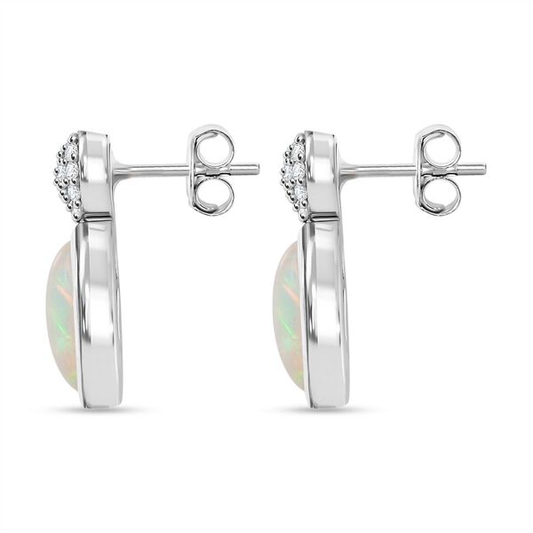 AA Nat&uuml;rliche, &auml;thiopische Welo Opal und Zirkon-Ohrringe - 2,09 ct. image number 4