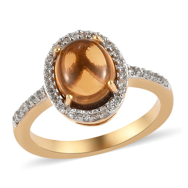 Citrin und Zirkon-Ring, 925 Silber vergoldet  ca. 2,16 ct image number 4