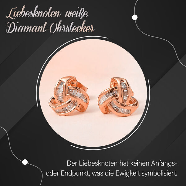 Liebesknoten wei&szlig;e Diamant-Ohrstecker - 0,15 ct. image number 2