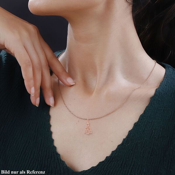 Wei&szlig;er Zirkonia Anh&auml;nger mit Kette, 925 Silber ros&eacute;vergoldet, ca. 0.44 ct image number 3