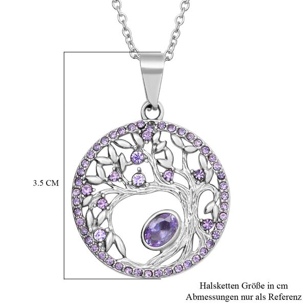 Lila Kristall-Anh&auml;nger mit Kette - 2,60 ct. image number 6