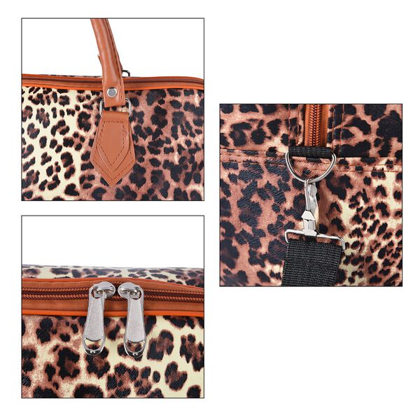 Handtasche mit Leopardenmuster, Braun image number 5