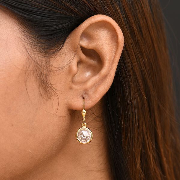 Moissanit Ohrringe, 925 Silber 750 Gelbgold Vermeil - 4,96 ct. image number 2