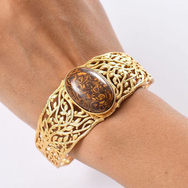 Skript Stein Armreif ca. 19 cm Nickelfreies Messing ca. 33,50 ct. image number 2