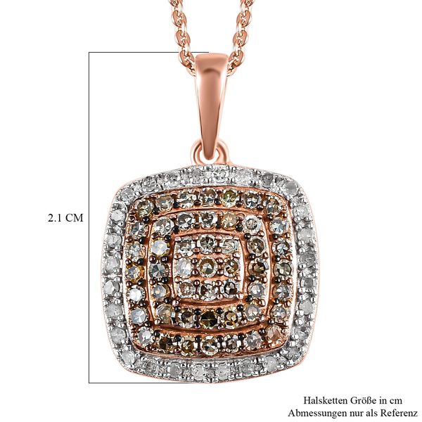 Art-déco weißer und Champagner-Diamant-Anhänger mit Kette- 0,75ct. image number 7