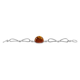 Natürliches, baltisches Bernstein Armband, 20 cm, 925 Silber