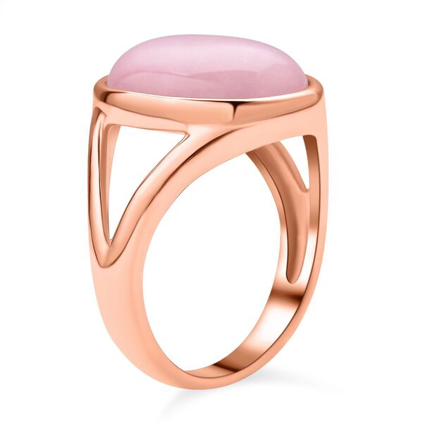 Rosenquarz-Ring, reiner Edelstahl ros&eacute;farben  ca. 10,00 ct image number 5