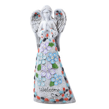 Solarleuchte - Engel, Gr&ouml;&szlig;e 8x9x36,5 cm, Grau und Mehrfarbig