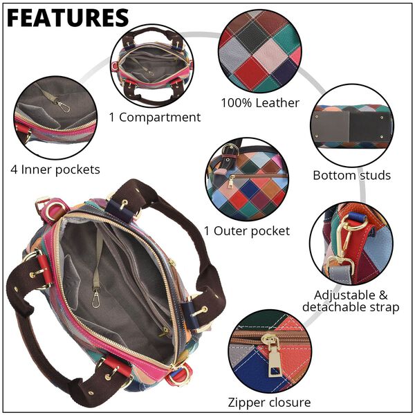 Chaos by Elsie Echtleder Patchwork Handtasche image number 3