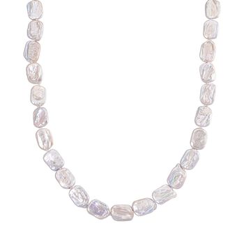 D'Joy wei&szlig;e Keshi Perle 50cm Halskette