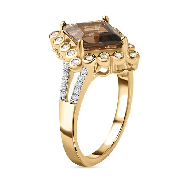 Rauchquarz, Kanchanaburi Blauer Saphir Ring 925 Silber Gelbgold Vermeil (Größe 21.00) ca. 2.25 ct image number 5