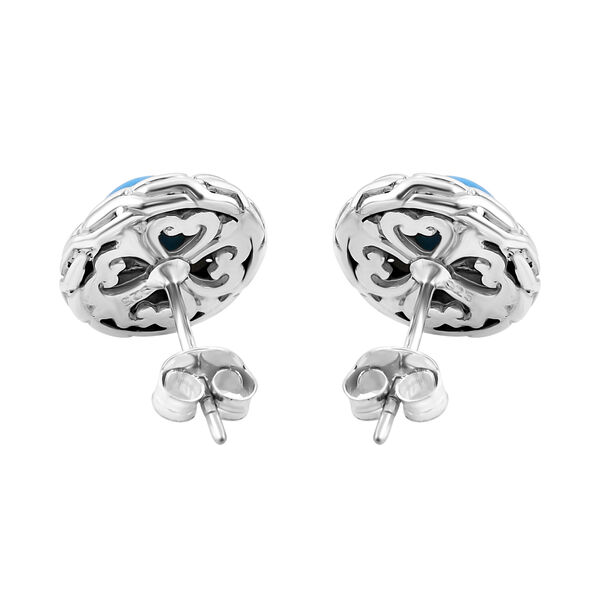 Royal Bali - Sleeping Beauty T&uuml;rkis Ohrringe 925 Silber ca. 1.84 ct image number 3