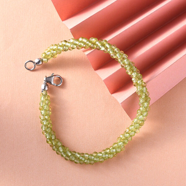 Nat&uuml;rliches Peridot-Armband, ca 19 cm, 925 Silber ca. 33,98 ct image number 2