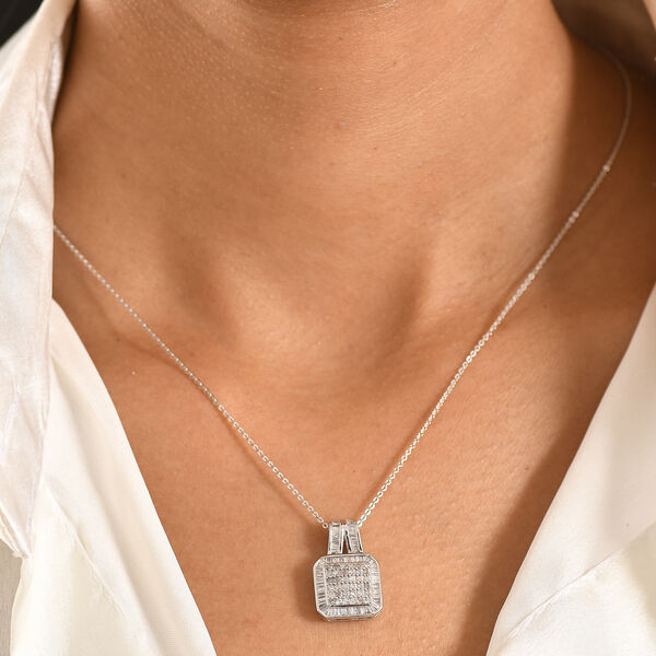 D'Joy wei&szlig;er Diamant Anh&auml;nger mit 50cm Kette - 1 ct. image number 3