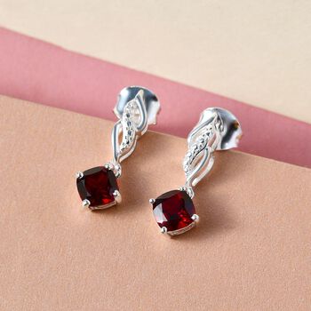 Rote Granat-Ohrh&auml;nger - 1,41 ct.