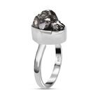 Meteorit Ring, 925 Silber rhodiniert, (Größe 18.00) ca. 12.90 ct image number 4