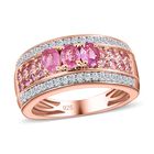 AA Rosa Saphir Ring, 925 Silber Roségold Vermeil (Größe 16.00) ca. 1.43 ct image number 3
