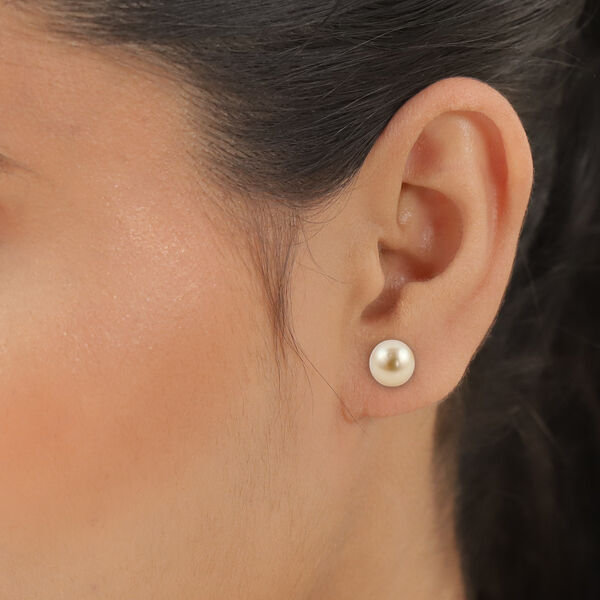 ILIANA - goldene S&uuml;dsee Perlen-Ohrstecker in 750 Gelbgold image number 3