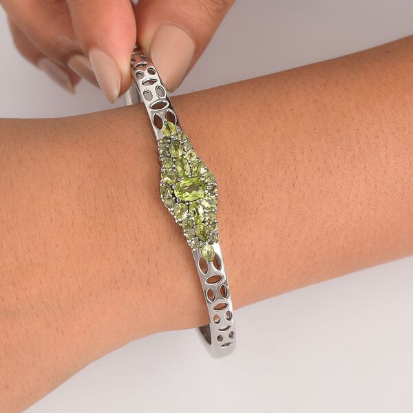 Peridot Armreif ca. 19 cm 316L Edelstahl ca. 3.59 ct image number 3